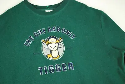 Vintage 90s Tigger Winnie The Pooh Disney Crewneck Sweatshirt Fleece Green XL • $29.99