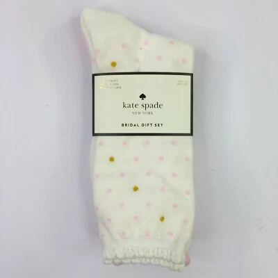 £21.38 • Buy Kate Spade Bridal Gift Set Cream Pink Gold 3 Pair Bridesmaids Socks One Size NEW