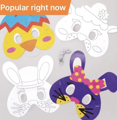 £2.55 • Buy Easter Craft Kit - Colour In Masks Pack Of 2 - Fun Children’s Crafting Kit