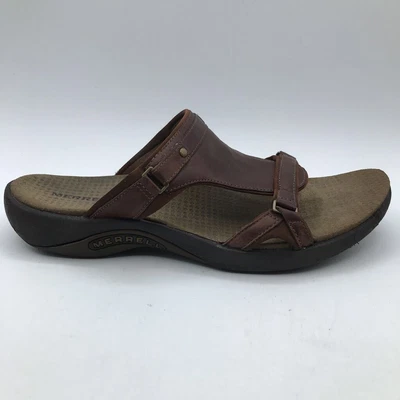$27.99 • Buy Merrell Womens Glade Brown Comfort Sandals Leather Low Heel Slip On Casual 11