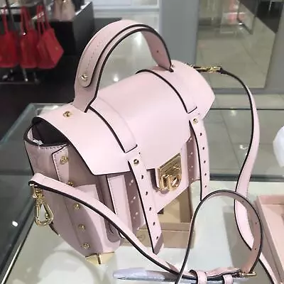 Michael Kors Manhattan Medium Crossbody School Leather Satchel Powder Blush • $131