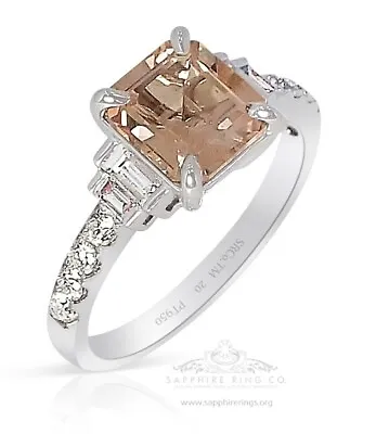 £3272.91 • Buy Yellow Sapphire Engagement Ring, 2.44 Tcw Untreated Platinum 950 GIA Certified 