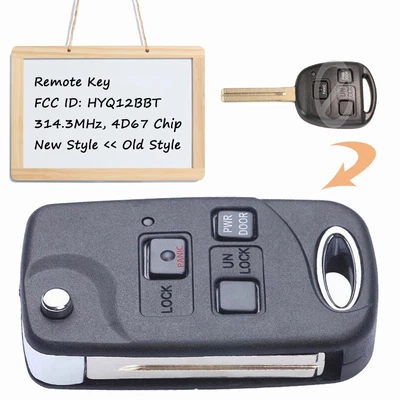 $15.75 • Buy Replacement For Lexus RX350 RX400h RX330 Remote Flip Key Fob HYQ12BBT 4D67 Chip