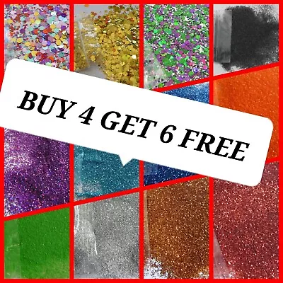 £1.89 • Buy Glitter BUY 4 Get 6 FREE Certified Cosmetic Tattoo Festival Wine Glass Fine/Mix