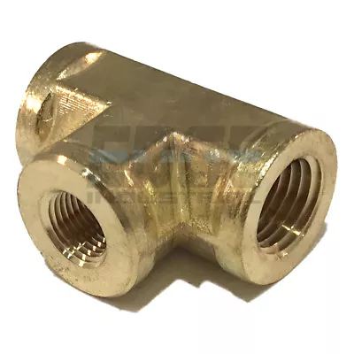 Brass Forged Reducing Tee 1/4 X 1/4 X 1/8 Female Npt Fnpt • $12.49