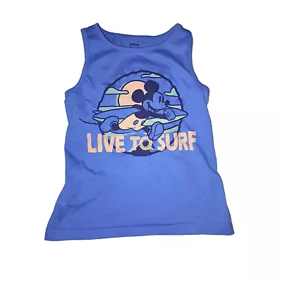 Disney Jumping Beans Boys Live To Surf Boys Blue Mickey Mouse Tank Size 5 • $9.99