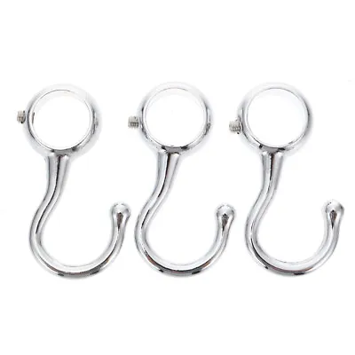 £5.68 • Buy 3pcs Closet Door Hooks Hanging Clips Hanging Tube Rod Hook