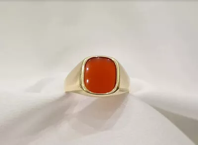 Solid 925 Sterling Silver Red Carnelian Gemstone Handmade Gift Men's Ring Size • $39.99