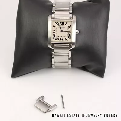 Cartier Francaise Stainless Steel Tank Watch Ref 2465 With Extra Links • $2100
