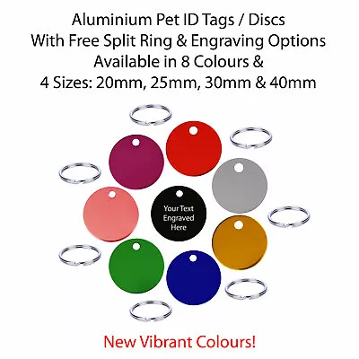 Pet ID / Dog Tags / Identity Discs & Split Ring - Engraved / Engraving Options • £2.09