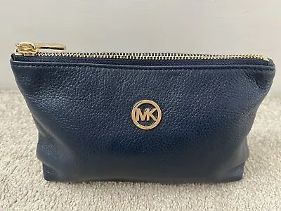 Michael Kors Blue Leather Make Up Bag - New • £45