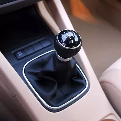 Black 5 Speed Gear Shift Knob Leather Boot For VW Jetta Golf Jetta MK5 MK6 • $16.77