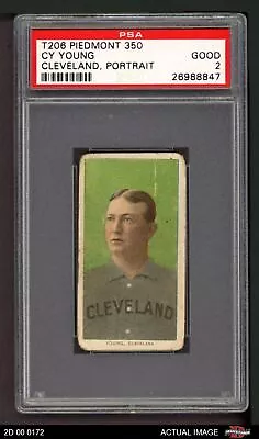 1909 T206 Cy Young Cleveland Portrait Naps (Indians) HOF VARIATION PSA 2 - GOOD • $4860