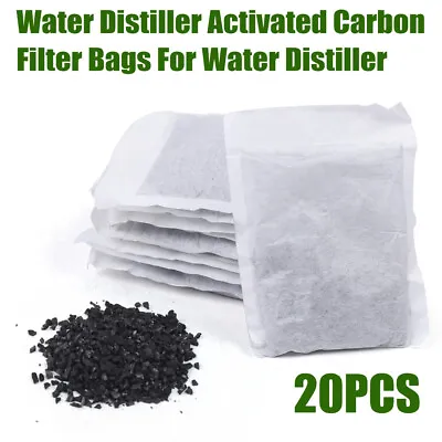 Activated Carbon Charcoal Filter Bags Kit For Water Distiller Purifier 20 Pack • $24.90