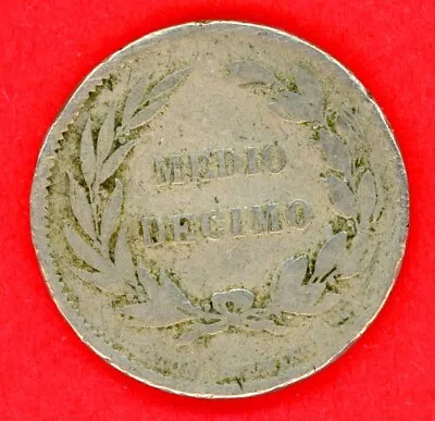 Ecuador  1/2  Decimo 1886  Km # 49  Vg. • $22.50