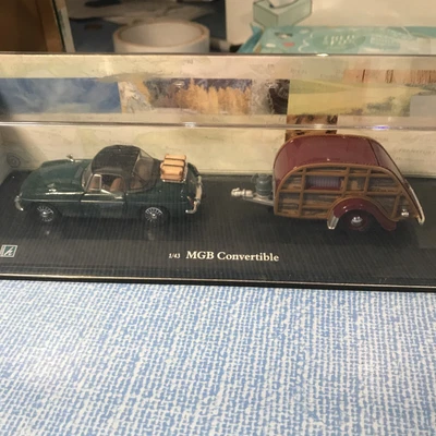 £12.99 • Buy Cararama 1/43 Scale Model Car 148 - MGB Convertible & Teardrop Caravan In Case