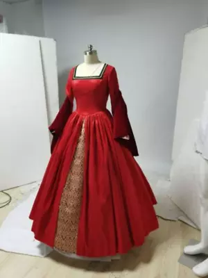 Costumebuy Anne Boleyn Red Dress Tudor Queen Elizabeth Costume Dancing Ball • £100.80