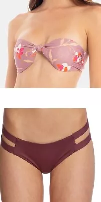 TAVIK Amara Bandeau Bikini Top &  Chloe Moderate Bottom Bikini Set Sz M • $59