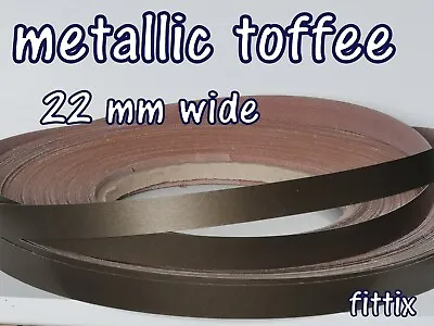 Melamine Pre Glued Iron On Edging Tape/Edge Banding 22mm Metallic Toffee • £1.10