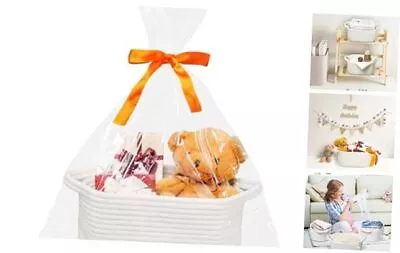 Mother's Day Gift Basket Empty With Gift Bags And Ribbons 12 X 8  X 5  White • $22.20
