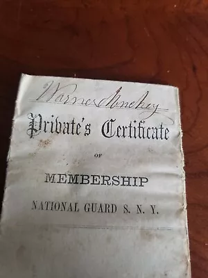 Rare 1867 Civil War Era Military Enlistment Document • $14