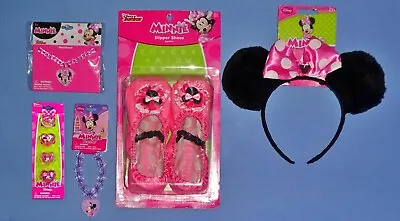 Disney Minnie Mouse Slipper Shoes Girls-headband-necklace-costume Accessories • $25.50