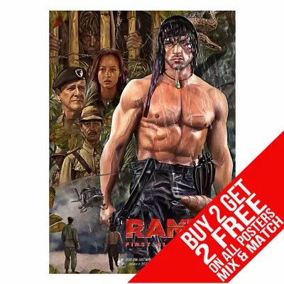 Rambo Cc3 First Blood Part 2 Poster Art Print A4 A3 Size Buy 2 Get Any 2 Free • £6.97