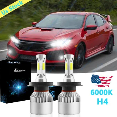 LED Headlight Kit H4 HB2 9003 6000K Hi/Low Bulbs For HONDA CIVIC 1992-2003 • $17.29