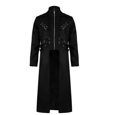 Gothic Men Coat  Goth Dark Steampunk Jacket Punk Vampire Men Long Coat • $45.99