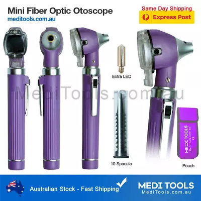 Mini Otoscope Fiber Optic Purple Ear Canal Diagnostic Earache Ear Wax Torch • $42.99