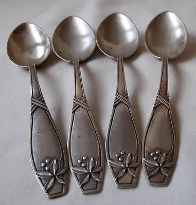  SET OF 4 ANTIQUE GERMAN 800 SILVER TEA SPOONS - 73.8 Grams • $109