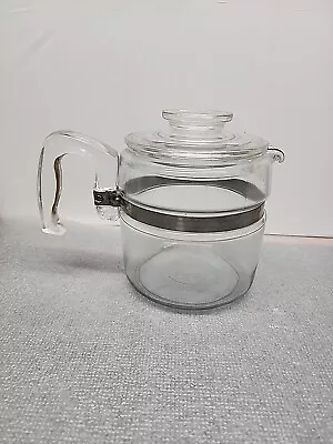 Vintage PYREX 4 Cup 7754-B Glass Flameware Stovetop Percolator Coffee Pot & Lid • $30