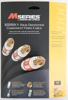 Monster Cable M1000cv High Definition Component Silver Video Cable 4.87m/16 Feet • $29.88