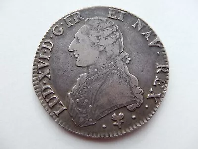 B168 - France Louis XVI Silver Ecu. 1789. Bayonne Mintmark. • £145