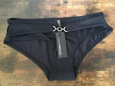 Marie Meili Black Hipster Bikini Bottoms Size 8 NEW • £7.95