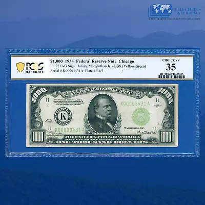 Fr.2211-B 1934 $1000 One Thousand Dollars FRN Scarce Dallas LGS PCGS 35 #03431 • $4449.55