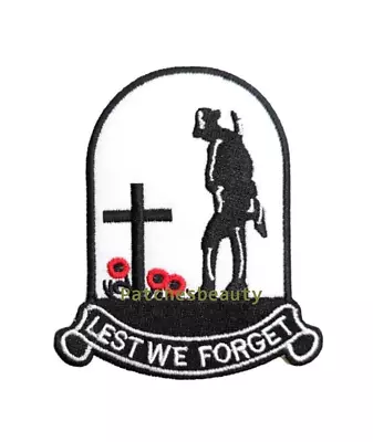 Lest We Forget Poppy Army Fighters Patch Iron Sew On Jeans Jacket Leather A-29 • £2.05