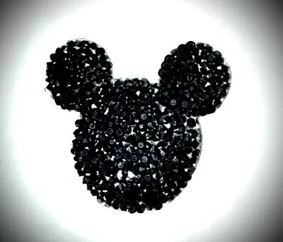 Disney Mickey Mouse Head Crystal Black Applique Iron On Hot Fix Patch 2.25  • $8.99