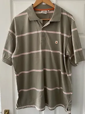 Le Coq Sportif Mens Polo Shirt Size Large Short Sleeve Striped Beach Summer • £10.99