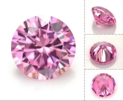 AAAAA Natural Mine Pink Sapphire Round Faceted Cut VVS Loose Gems U Pick Size • £12.79