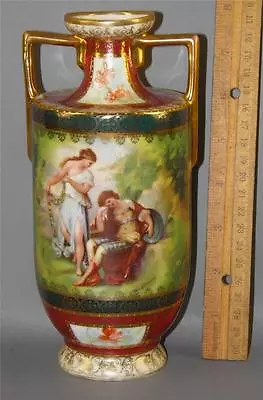 Royal Vienna Austria Beehive Mark Hand Painted  Figural Signed  Kauffman Vase • $335.75