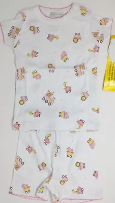 Magnolia Baby Girl ANIMAL TRAIN Short Pajamas Pink Size 18-24 Months NEW • $19