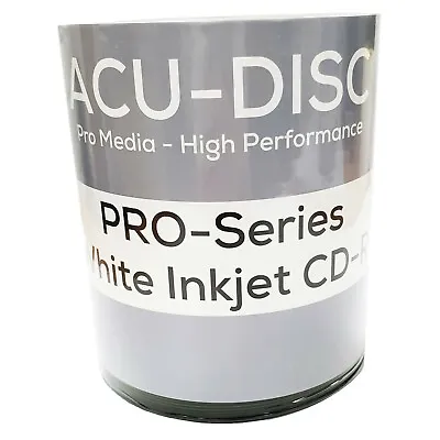 100x ACU Pro-Series CD-R 80min 52x 700MB White Inkjet Full Face A Grade • £16.95