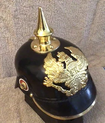 Ww1 German Prussian Pickelhelm Spiked Officer's Helmet. (New Reproduction.) • $95.75