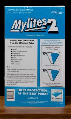 50  STANDARD SIZE Mylites Comic Book Bag Storage Mylar Gerber 775M2 Archive • $15.99