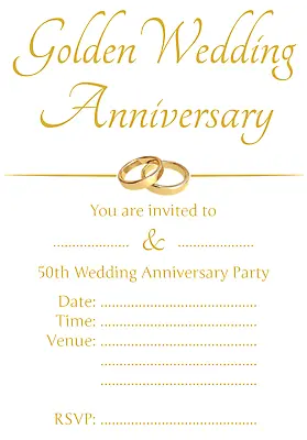 £2.50 • Buy 1-100 PACK OF 50TH GOLDEN WEDDING ANNIVERSARY PARTY INVITATIONS Cards Invite