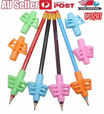 8Pcs/Set Pencil-Grip Holder Writing Grip Correction For  Kids Learning Writing • $8.99