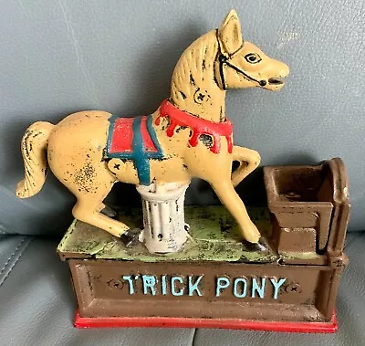 Vintage Reproduction Trick Pony Mechanical Metal Coin  Bank • $15