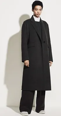 NWT Vince  Wool Alpaca Blend Black Long Coat  Size XLARGE Old Money • $420