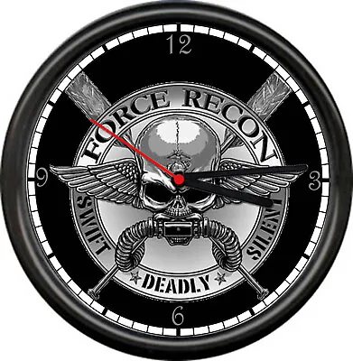 US Marine Corp Recon Team Reconnaissance USMC Military Service Sign Wall Clock • $26.95